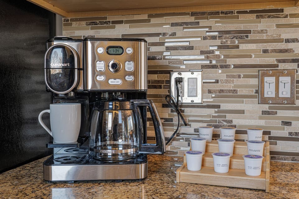 A Cuisinart drop and K-cup station keeps everyone happy!