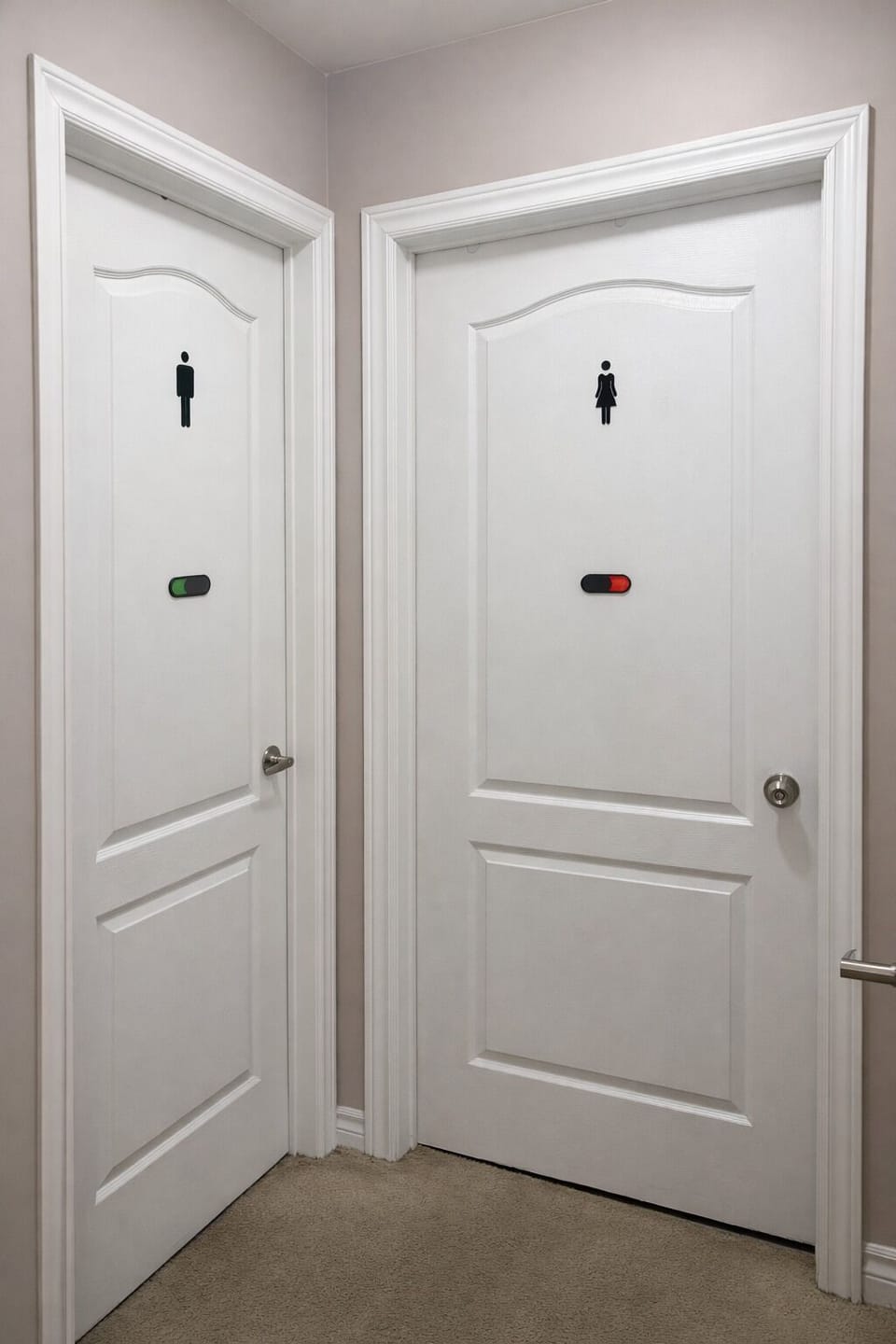 Shared Male & Female Full Bathroom Entrances