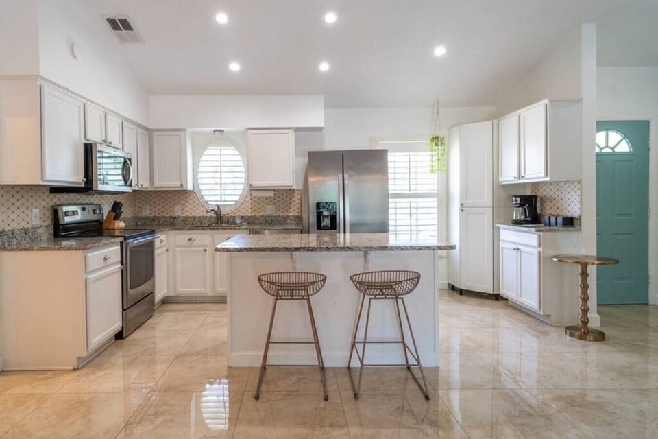 Open plan kitchen.