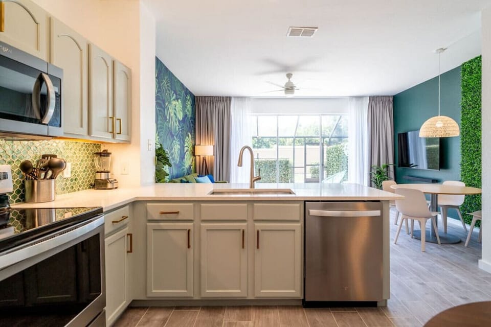 Open plan kitchen.