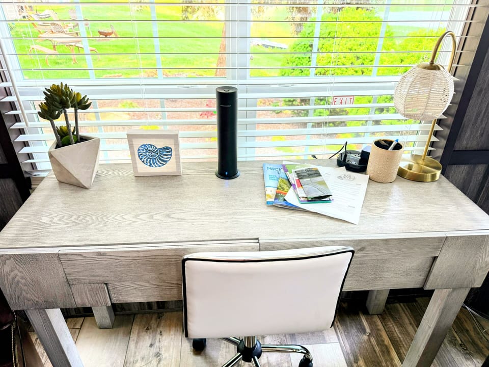 Funky Island - Functional desk space for working, studying, or planning your day.