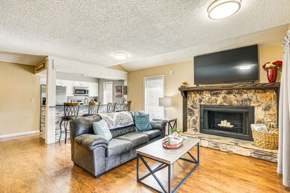 Living Room | Stone Fireplace | Smart TV