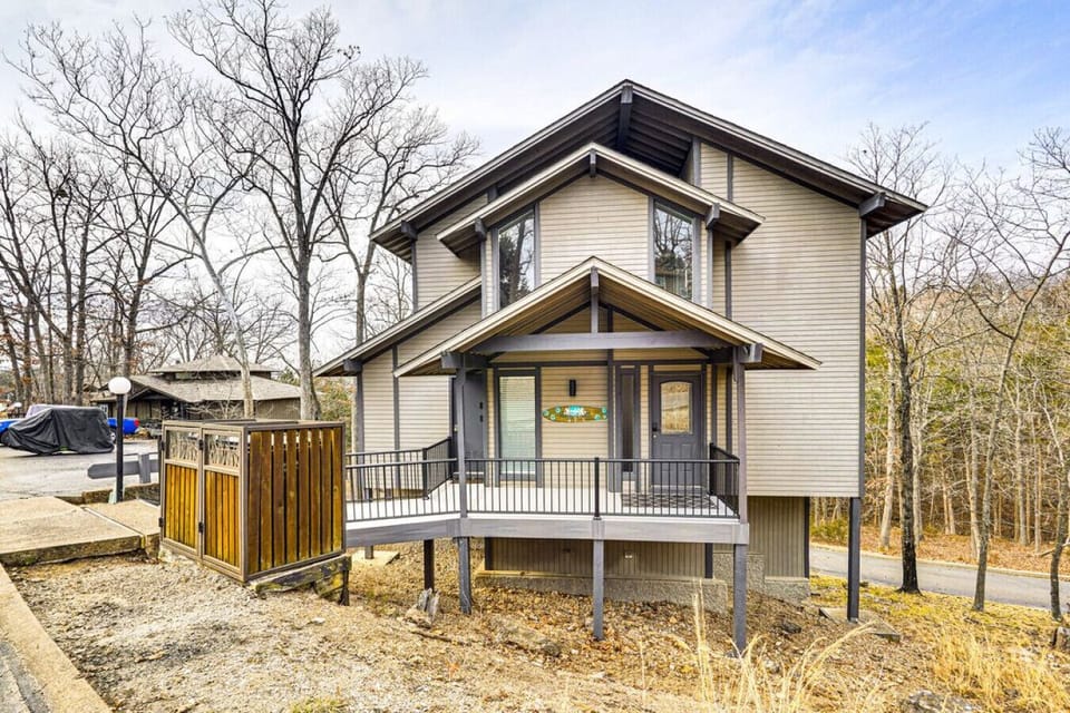 Exterior | Modern Cabin | Covered Deck & Entry