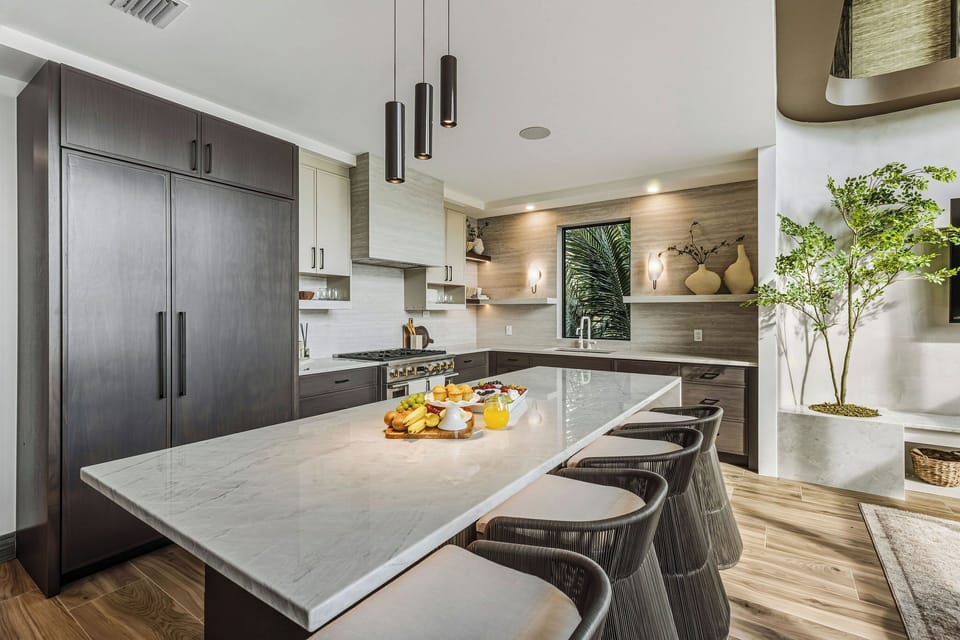 Kitchen island with spacious countertop