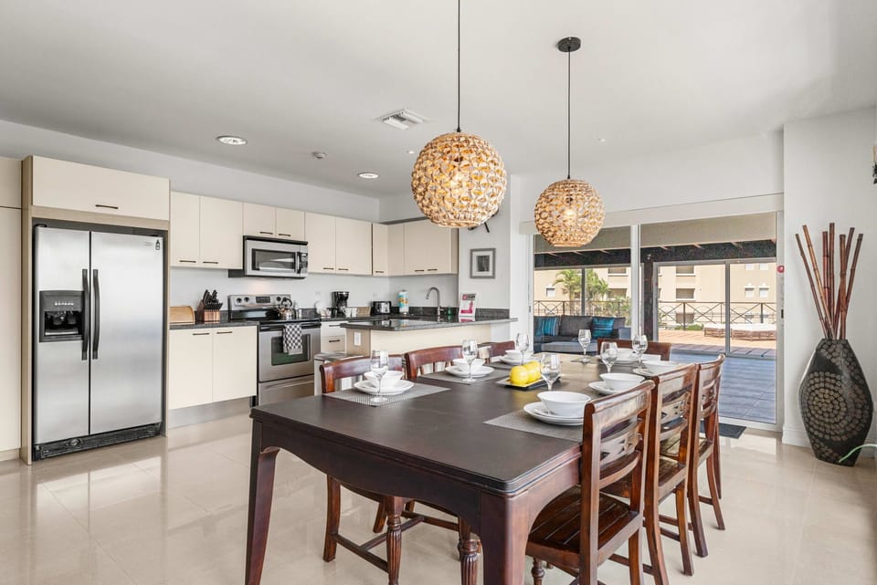 Open concept living and dining area