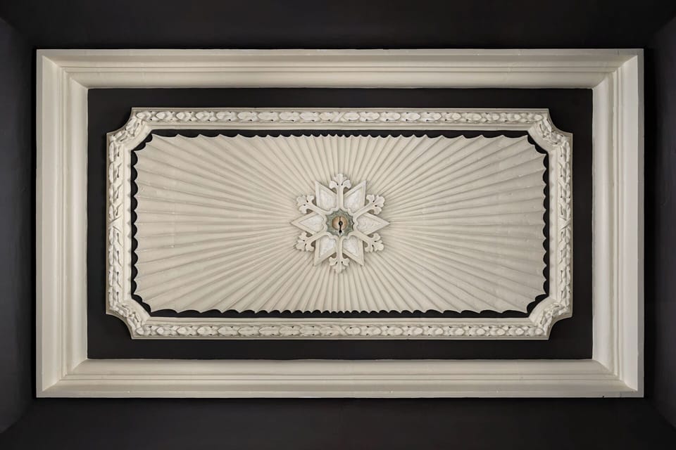 19C stone sculpture ceiling details.