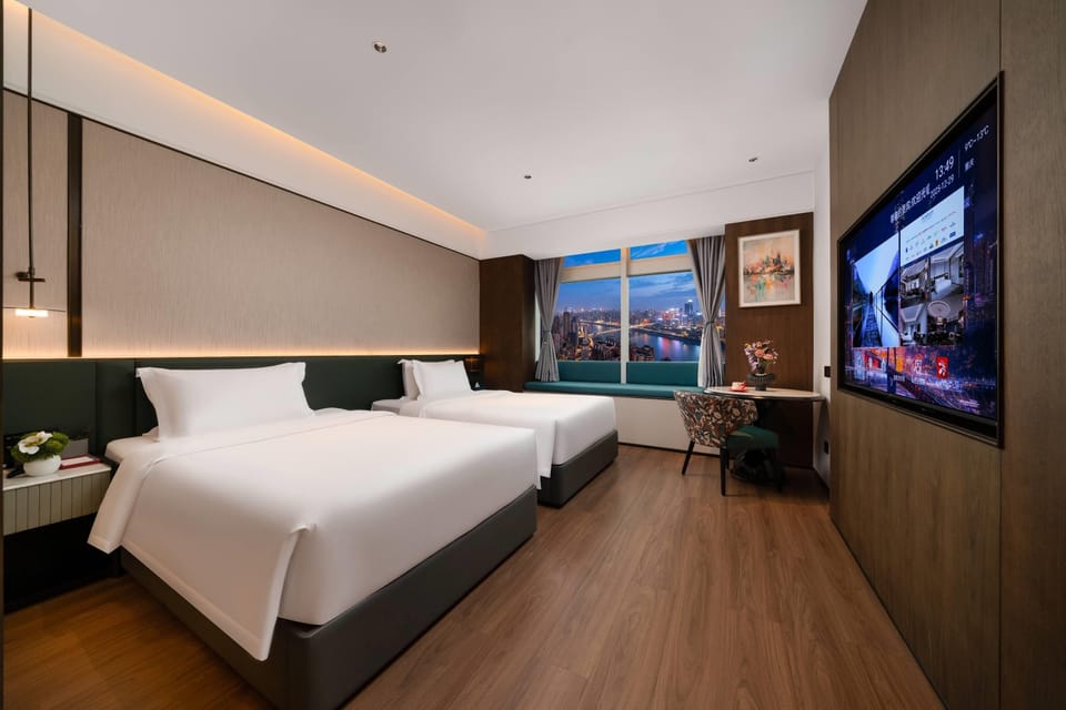 Room, 2 Twin Beds, River View | Premium bedding, minibar (free items), blackout drapes, cribs (free)