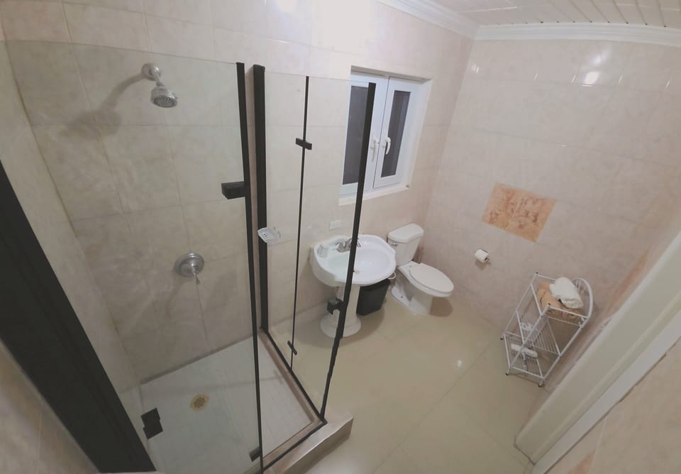 Features a walk-in shower with easy hot and cold controls. Fresh towels and a full sink mean you'll always feel refreshed and ready for your next adventure.