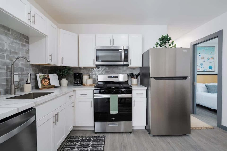 The fully-equipped kitchen is ready to showcase your MasterChef skills.