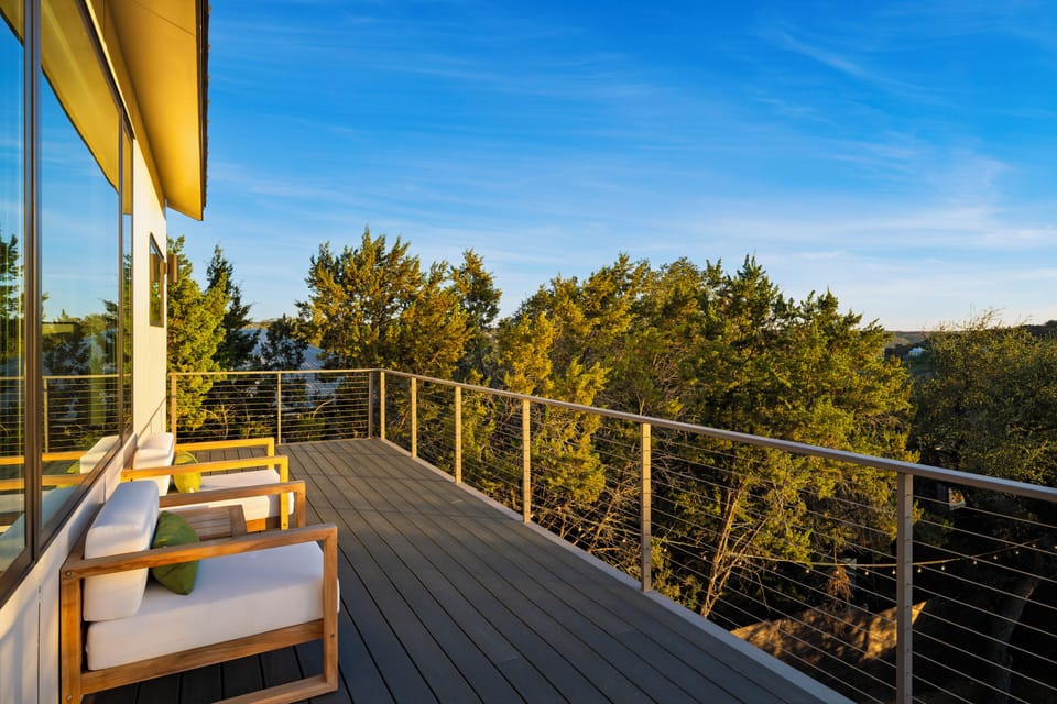 Balcony outside the primary bedroom.