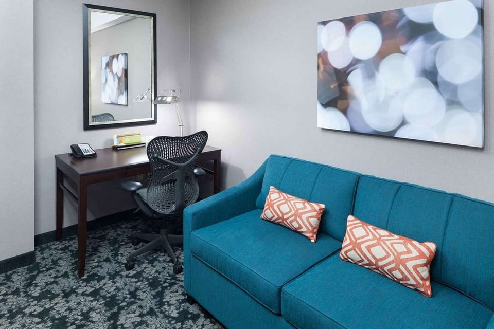 Work desk with chair and sofa for relaxing or reading