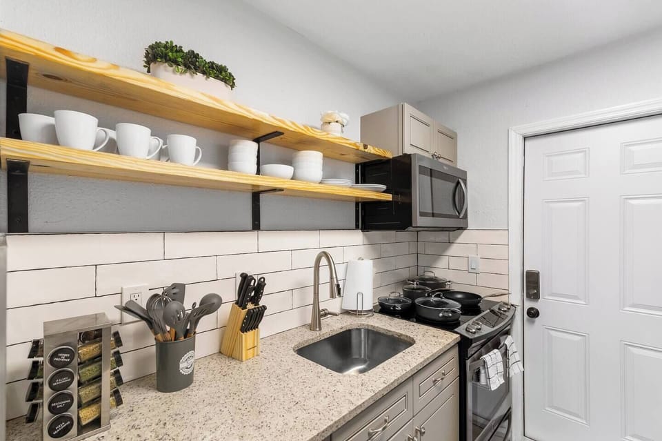 Our home is equipped with top-of-the-line kitchen amenities! Enjoy the pleasure of preparing your hearty meal in our kitchen which provides everything you need to unleash your inner chef. 