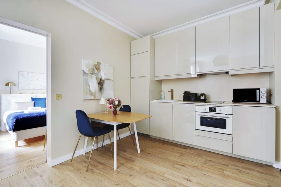 Apartment | Private kitchen | Fridge, microwave, stovetop, dishwasher