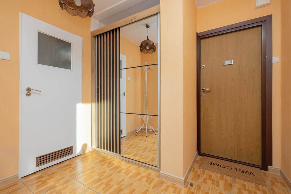 Capacious wardrobe for all of the guests' belongings.