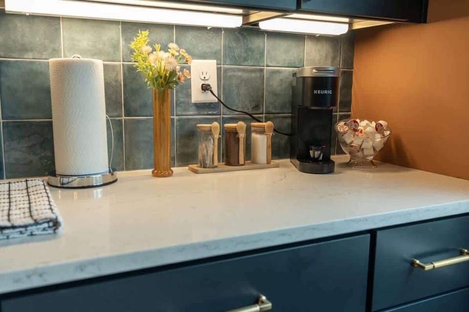 Coffee station with essentials for brewing