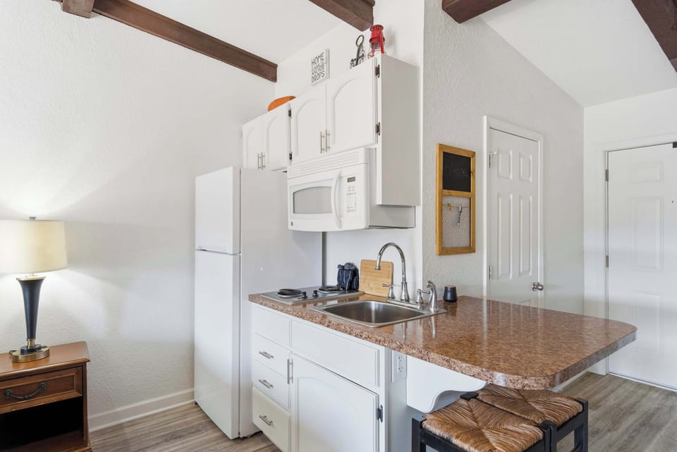 Studio, 1 King Bed, Patio (Driftwood Den) | Private kitchen