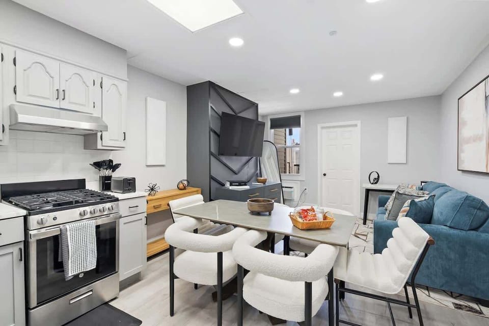 Located right next to the kitchen for easy serving.