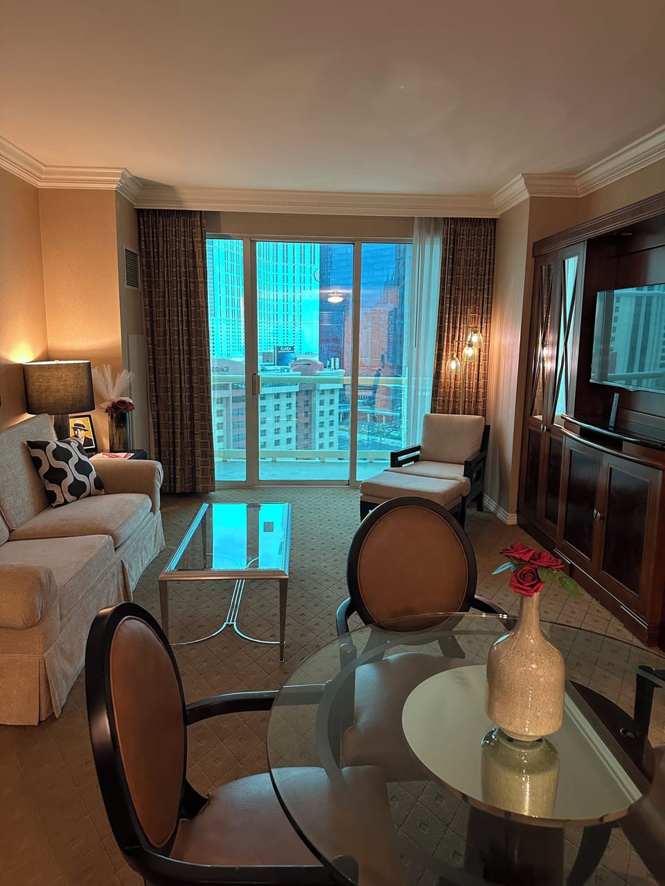 Living Room and dining with balcony view