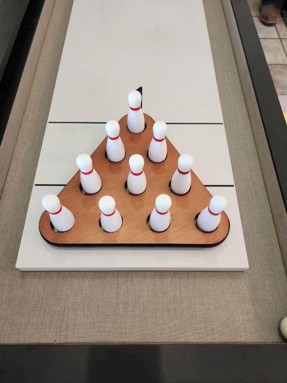 Set up the pins for some tabletop fun