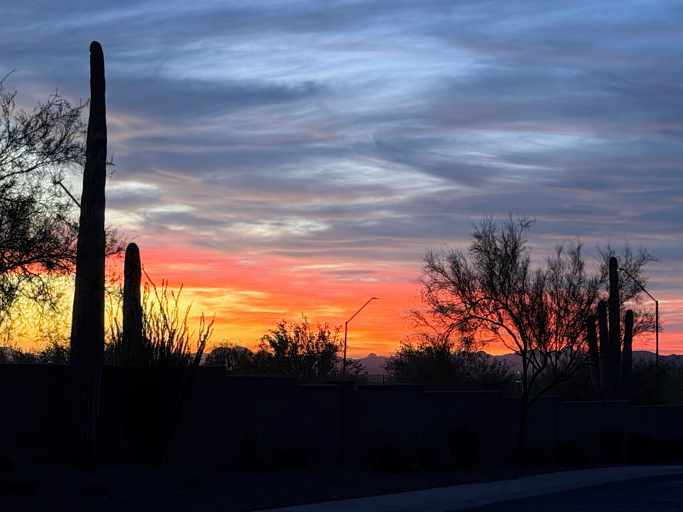 A beautiful Arizona sunset right from our front door