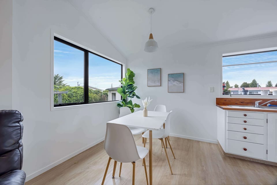 Cozy dining table for enjoying a meal.