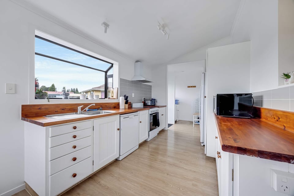 Great functional kitchen where you can whip up a meal.