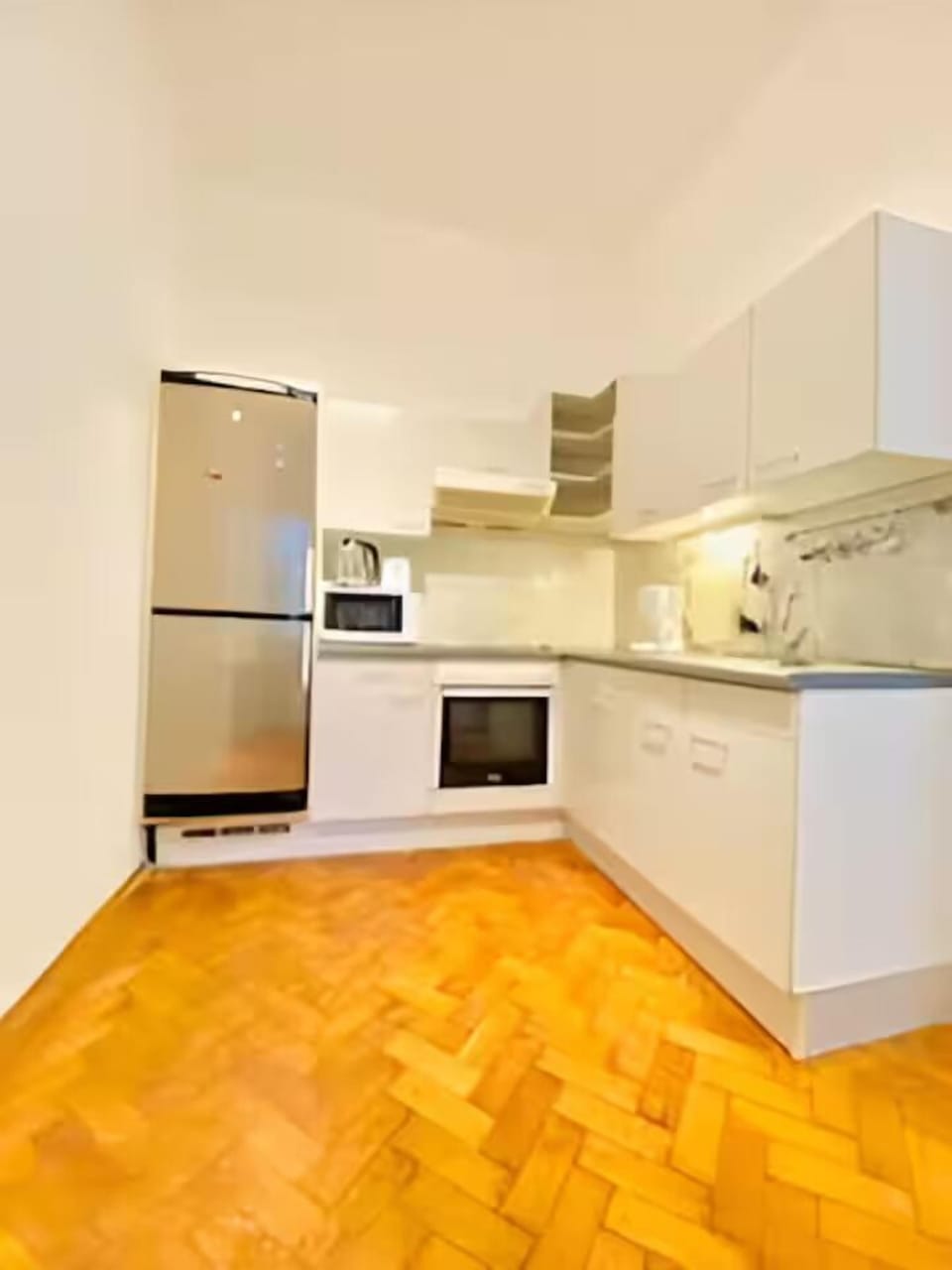 Basic Apartment | Private kitchen | Fridge, microwave, oven, stovetop