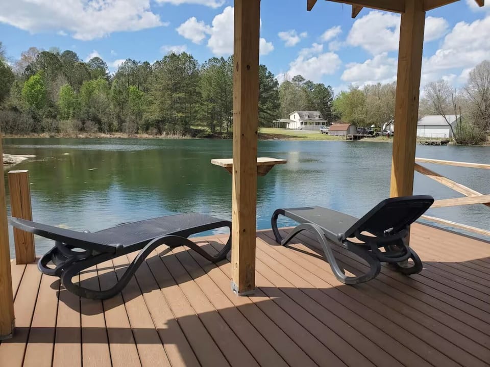 Our private dock is perfect for relaxing, fishing, reading, or sunbathing!