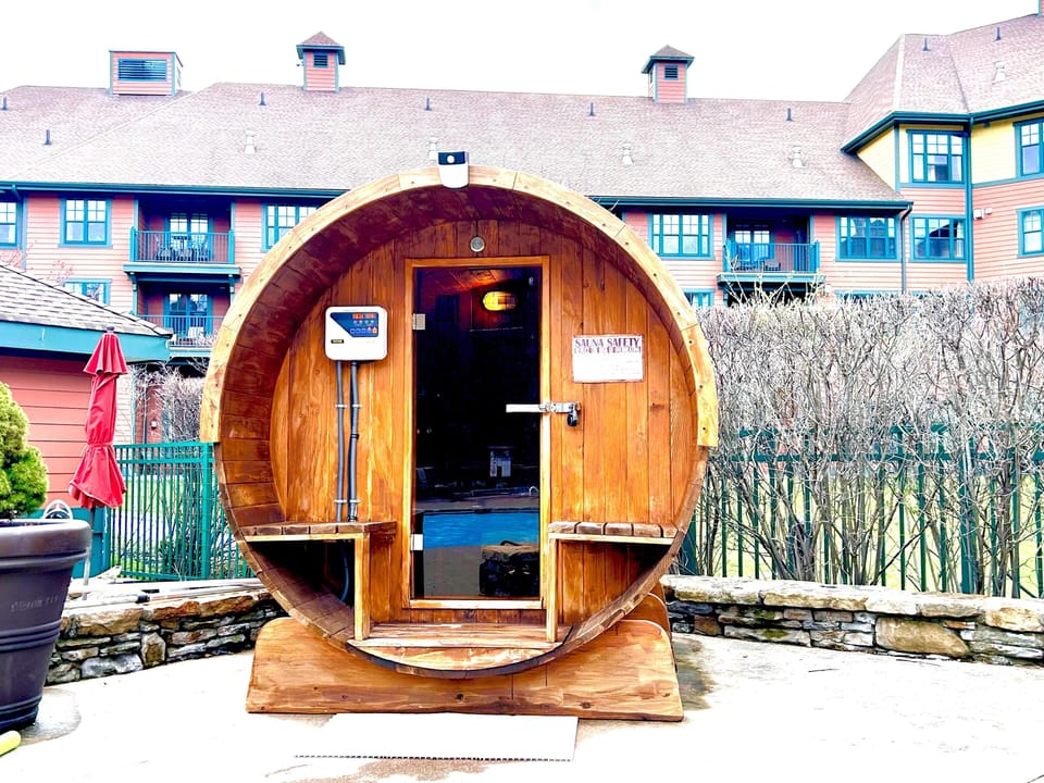 Unique outdoor barrel sauna for ultimate relaxation and rejuvenation