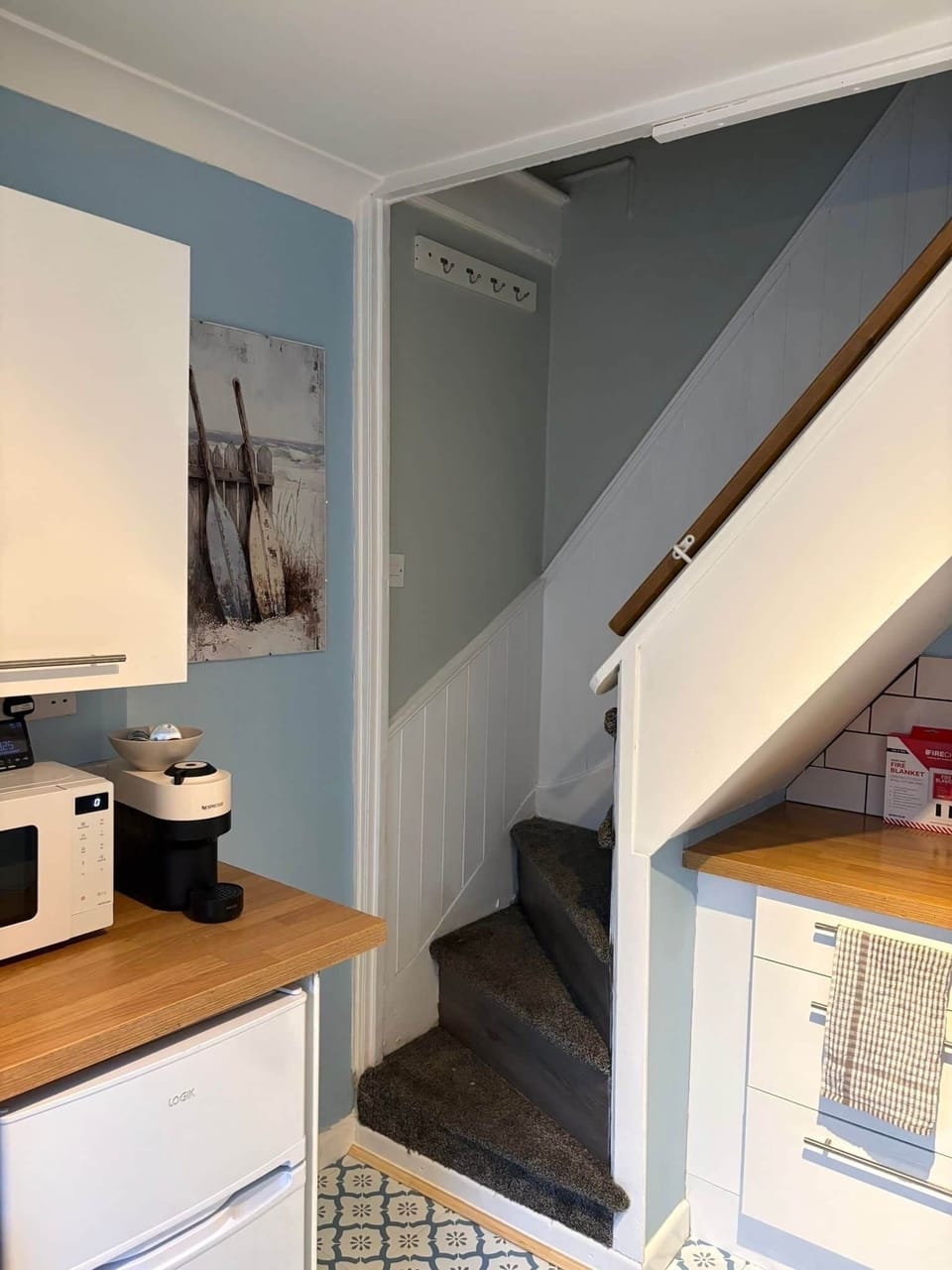 kitchen and stairs