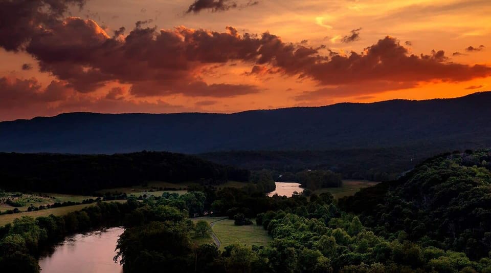 Shenandoah Valley sunset — 5 minutes to Skyline Drive overlooks