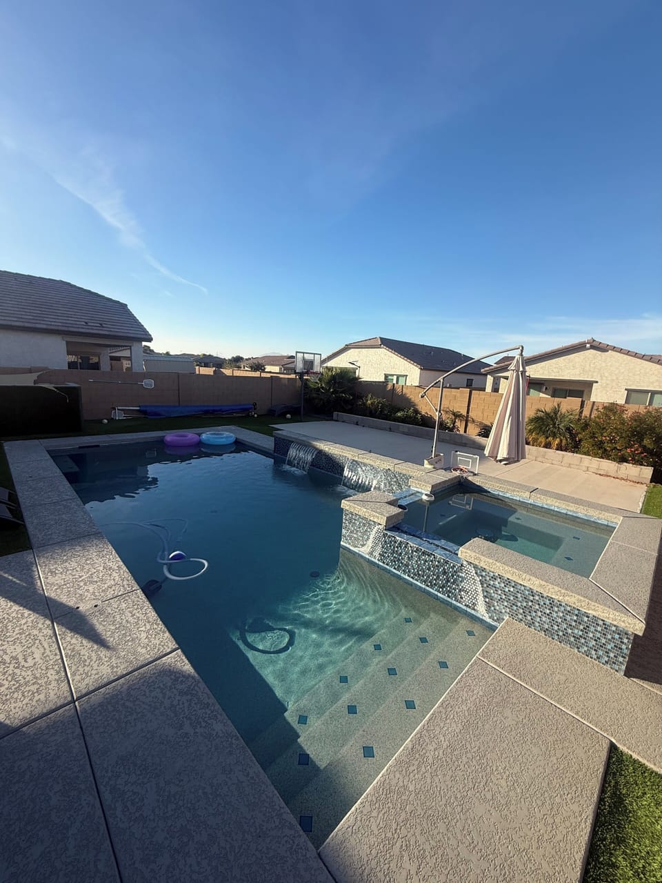 Pool spa basketball court