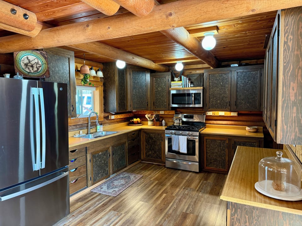 Well stocked, coffee, coffee maker, basic spices and oils, utensils, cookware
