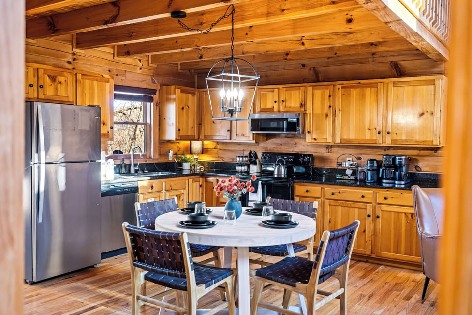 Gather round the fully equipped kitchen and  share stories of your day