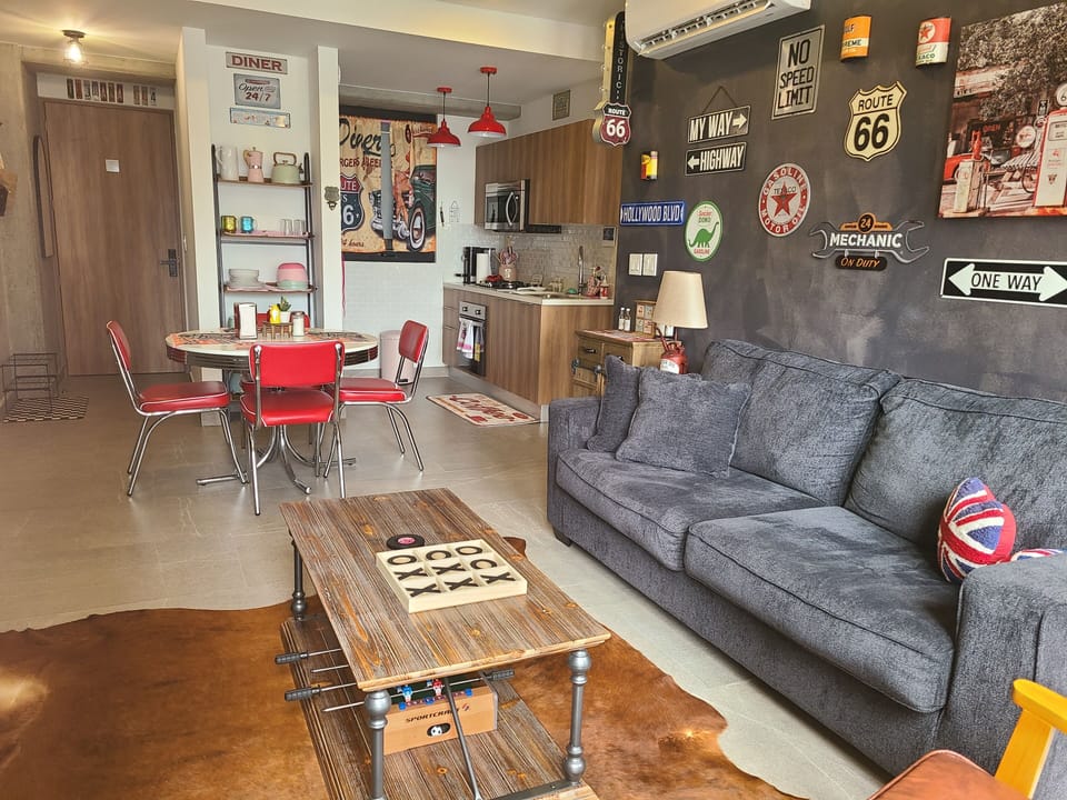 Spacious and cozy apartment. Living room has smart TV, board games, books.