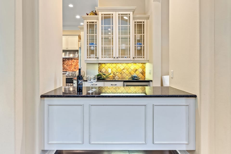 Additional prep space just off the kitchen, ideal for entertaining.