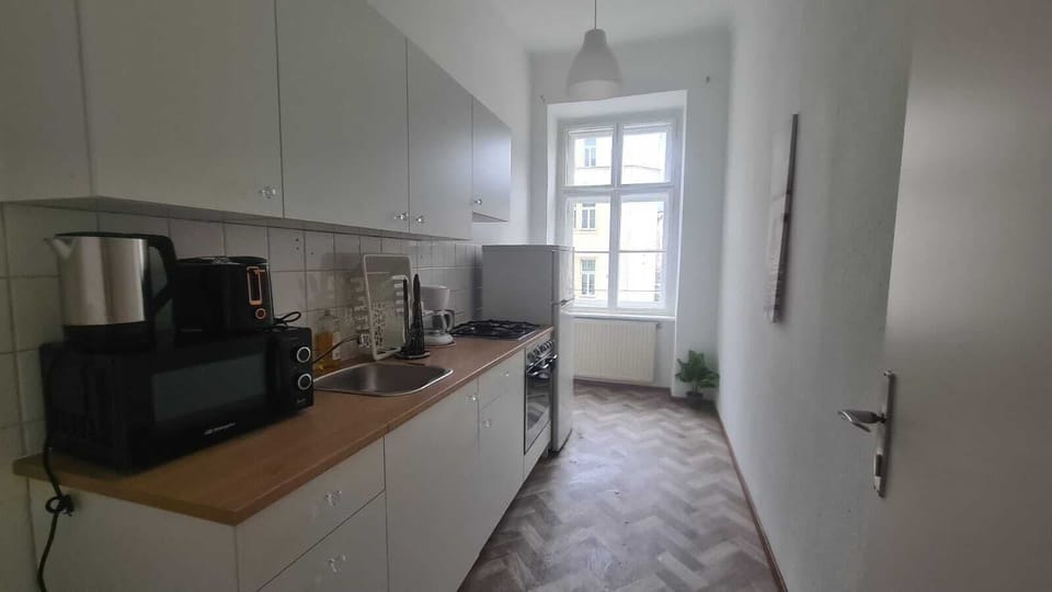 Basic Apartment | Private kitchen | Fridge, microwave, oven, stovetop