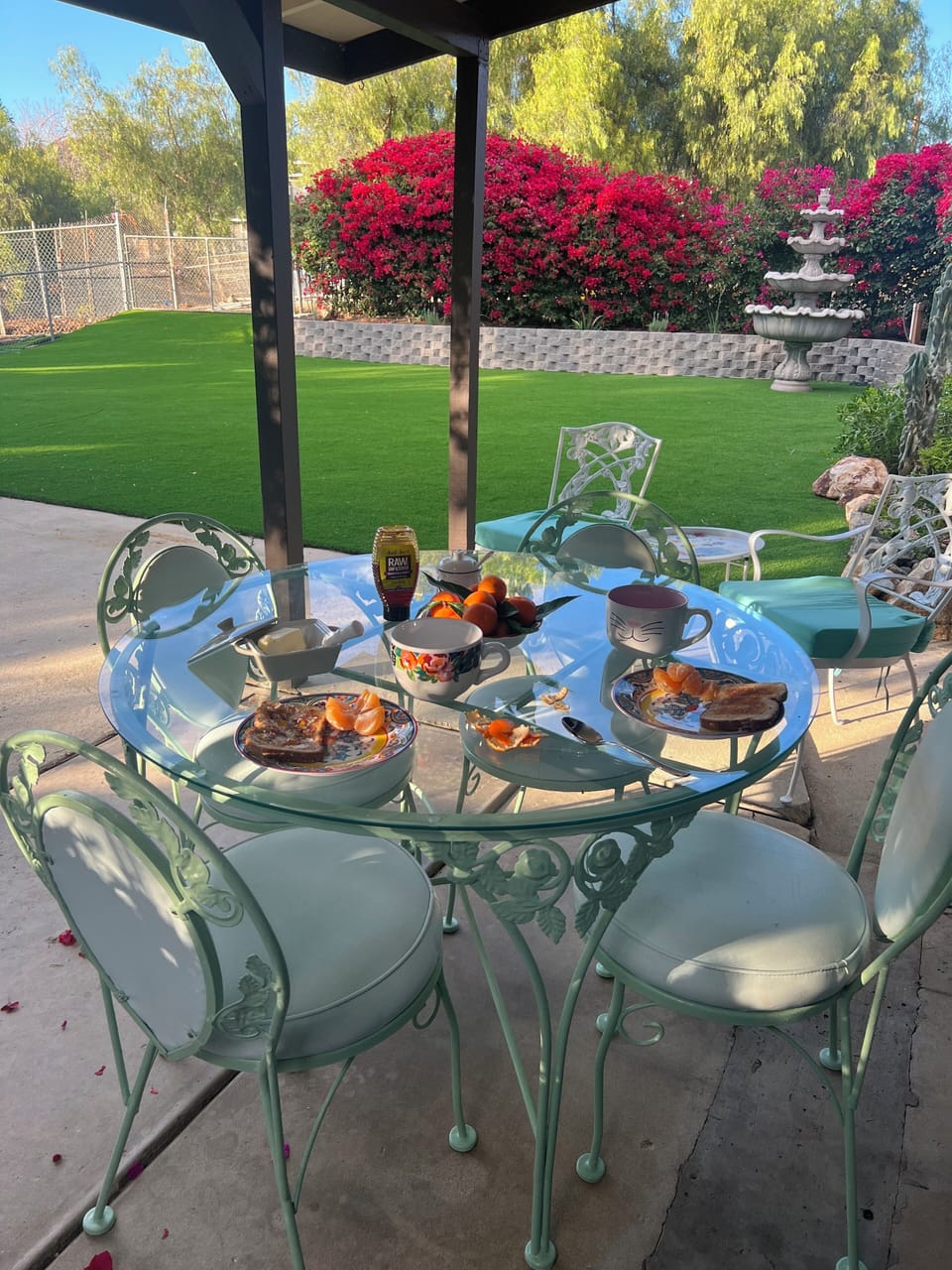 Covered patio area