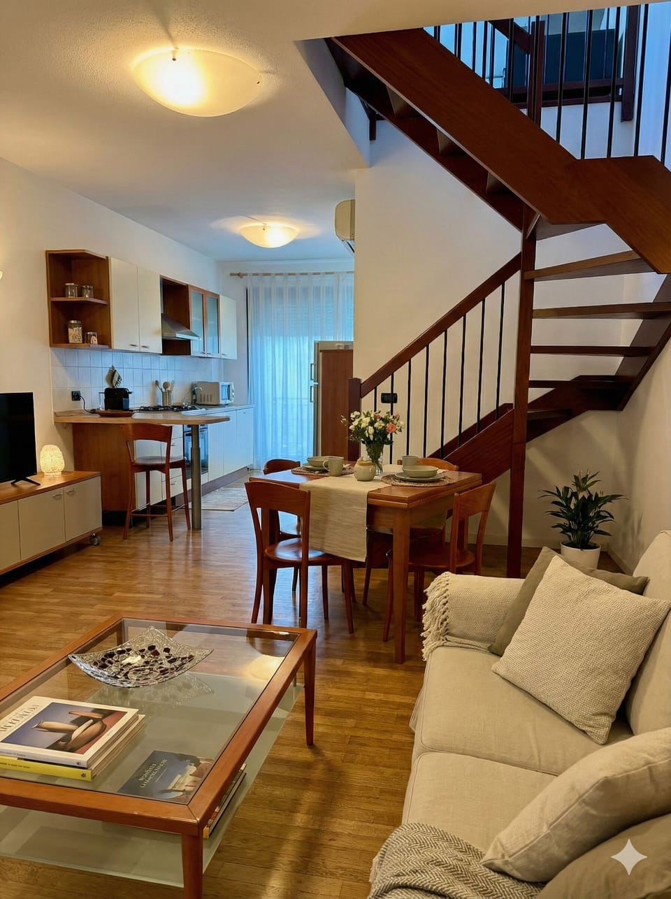 Deluxe Apartment, City View | Living area | 42-inch Smart TV with digital channels