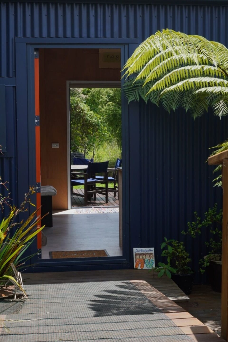 Looking through front door to the deck