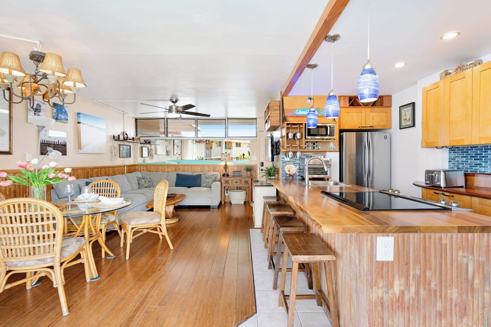 Well-stocked kitchen.