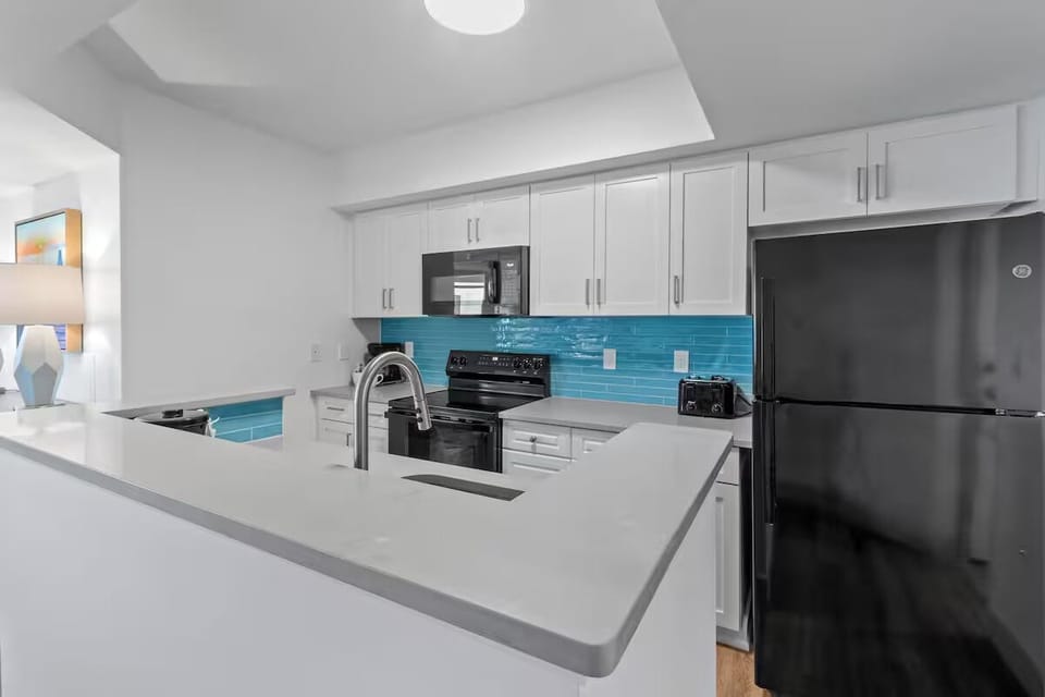 Cook with ease in a bright kitchen with generous counters.