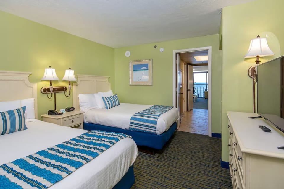 Settle into comfortable beds with the ocean just beyond.