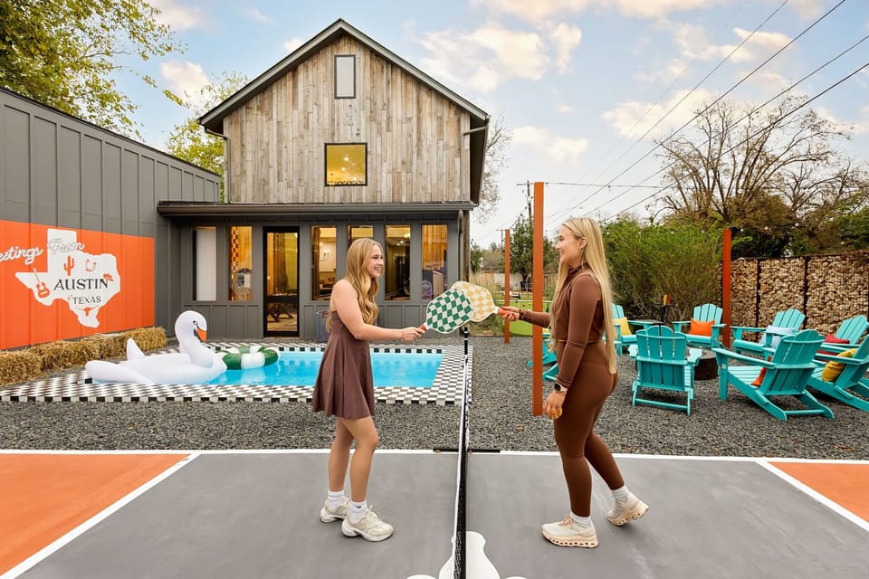 Gather with friends for games, lounging, and sunshine in this vibrant outdoor retreat designed for memorable group stays.