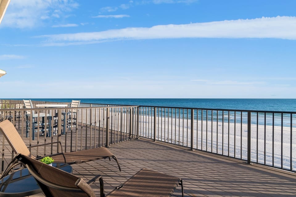SPACIOUS Master Bedroom features BIG Gulf Views off of the 3rd Floor Private Balcony