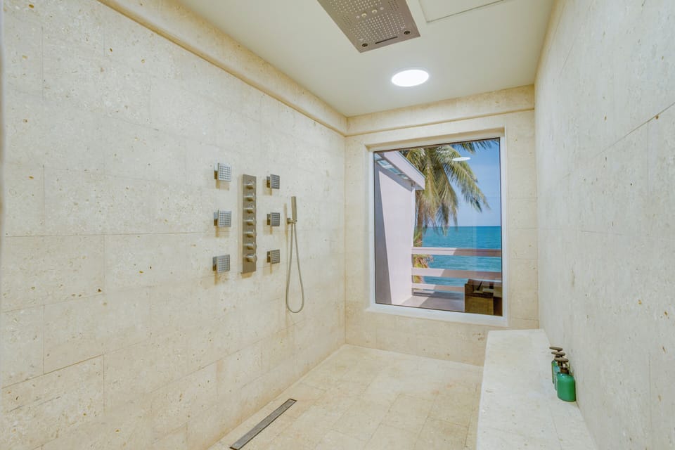 Premium Seaview Suite | Bathroom | Shower, hair dryer, bathrobes, towels
