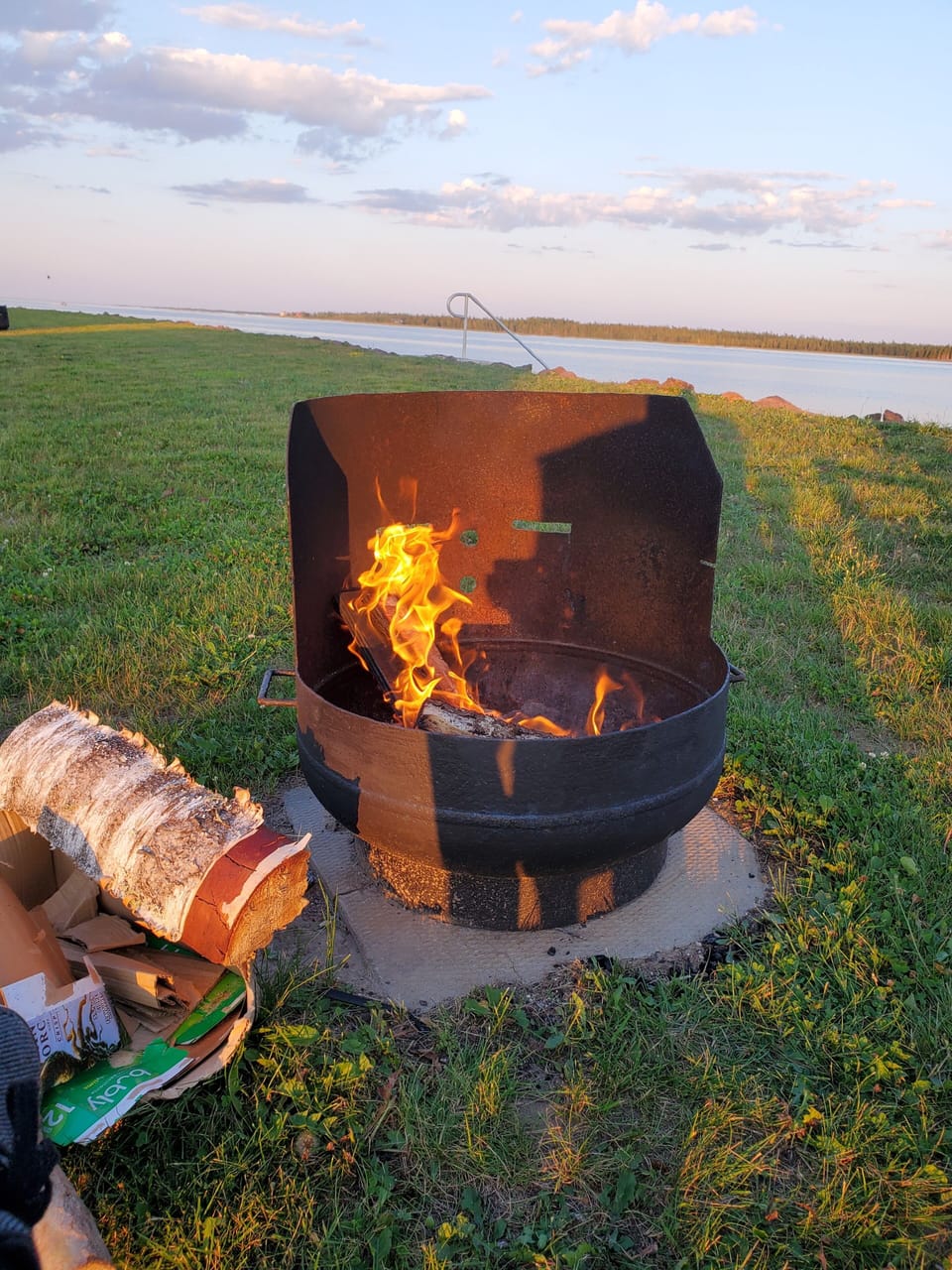 backyard - I always provide a bundle of wood so long a s there is no burn ban