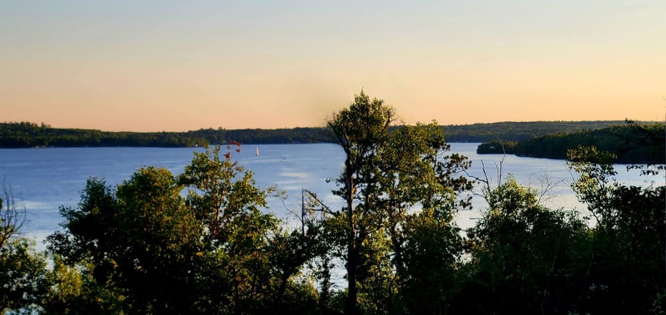 Unobstructed sunset views over Lake Vermilion from the deck.