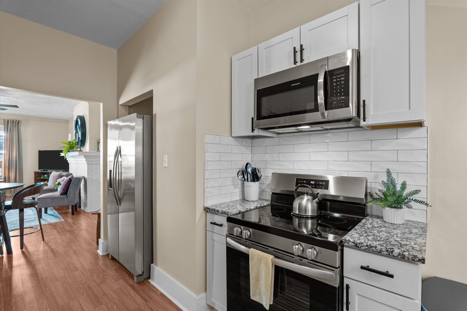 updated appliances in kitchen