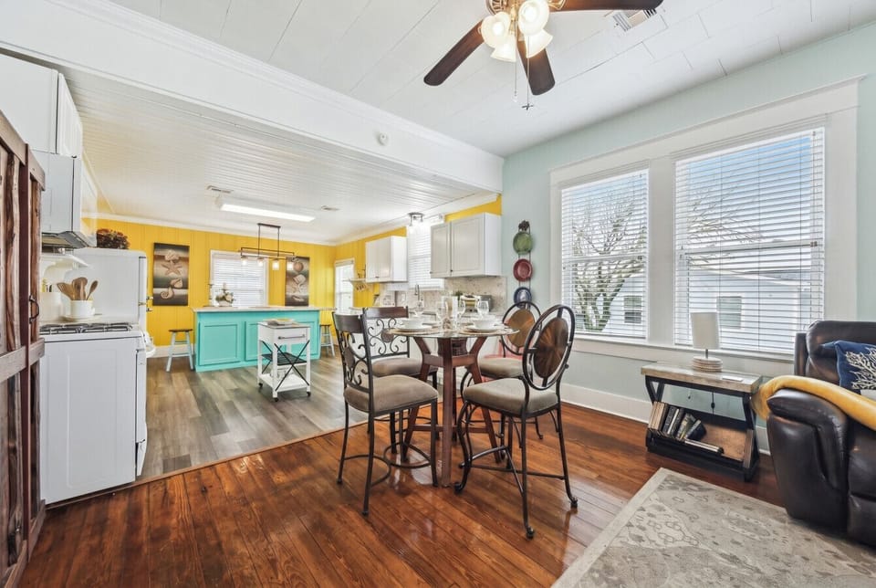 This dining area is located off the kitchen